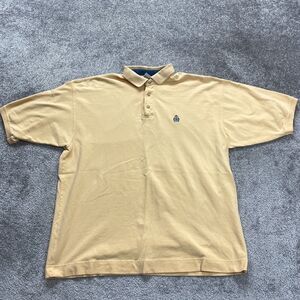 Bugle Boy Company Polo Shirt Mens XXL Yellow Cotton Short Sleeve Collared Casual